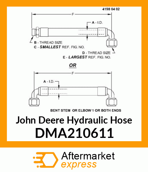 RETURN LINE FROM LIFT CYLINDER DMA210611