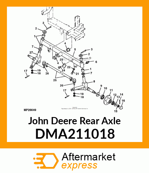 REAR AXLE, SOLID, CPL. DMA211018