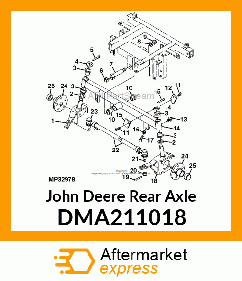 REAR AXLE, SOLID, CPL. DMA211018