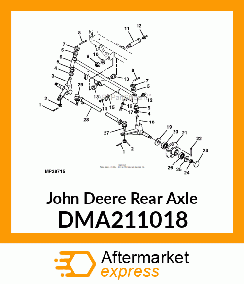 REAR AXLE, SOLID, CPL. DMA211018