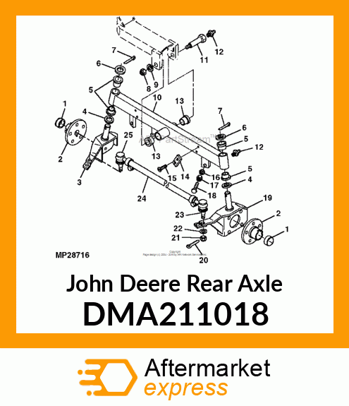 REAR AXLE, SOLID, CPL. DMA211018