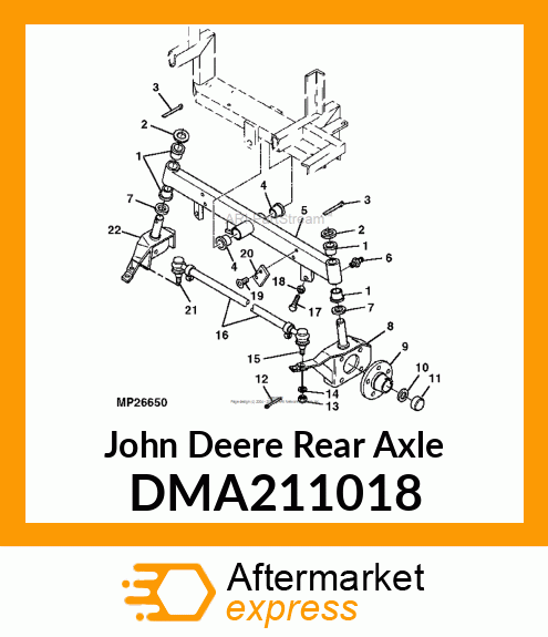 REAR AXLE, SOLID, CPL. DMA211018