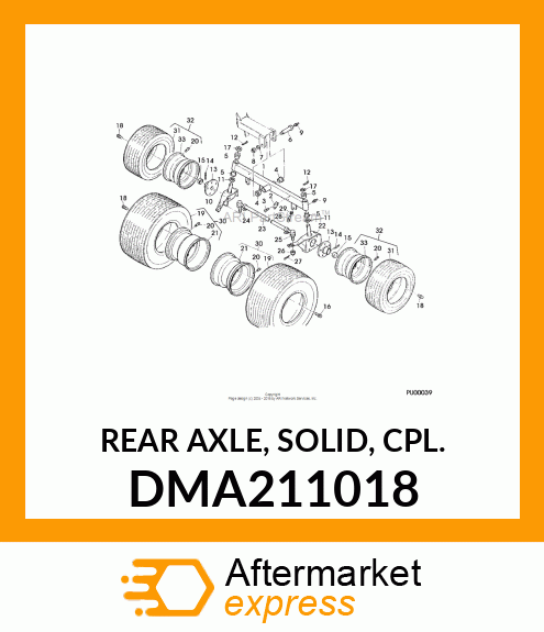 REAR AXLE, SOLID, CPL. DMA211018