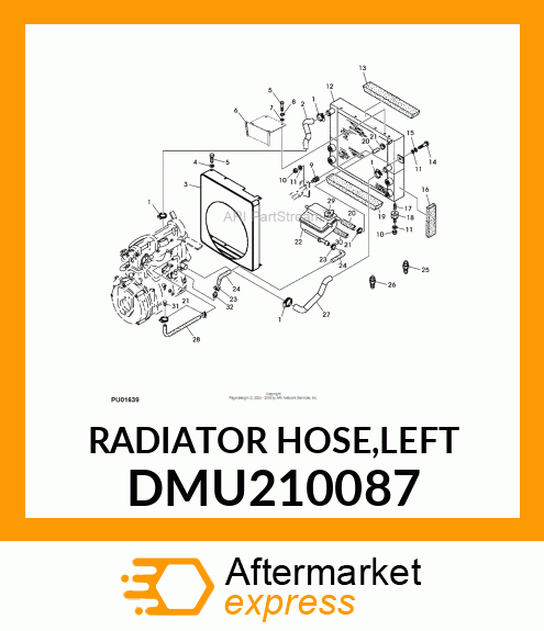 RADIATOR HOSE,LEFT DMU210087