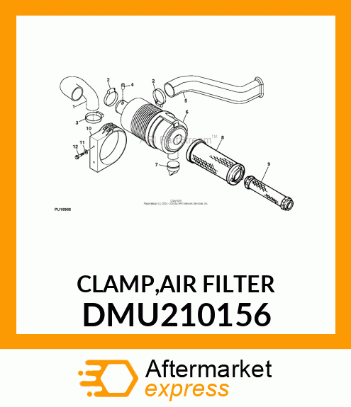 CLAMP,AIR FILTER DMU210156