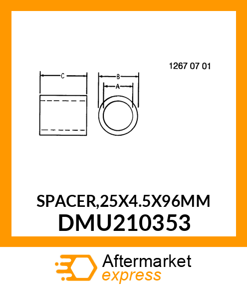 SPACER,25X4.5X96MM DMU210353