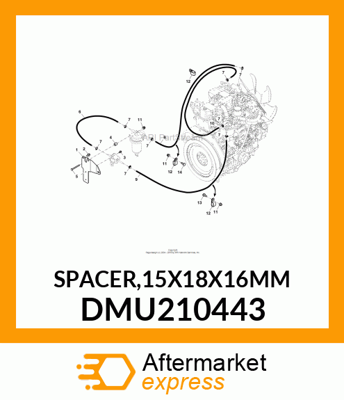 SPACER,15X18X16MM DMU210443