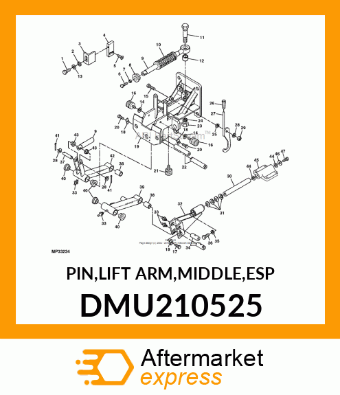 PIN,LIFT ARM,MIDDLE,ESP DMU210525