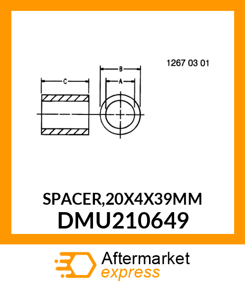 SPACER,20X4X39MM DMU210649