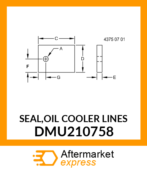 SEAL,OIL COOLER LINES DMU210758