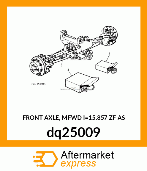 FRONT AXLE, MFWD I=15.857 ZF AS dq25009