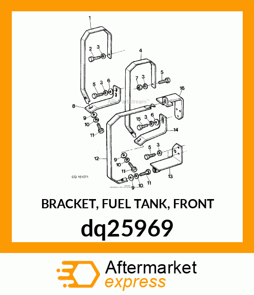 BRACKET, FUEL TANK, FRONT dq25969