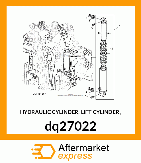 HYDRAULIC CYLINDER, LIFT CYLINDER , dq27022