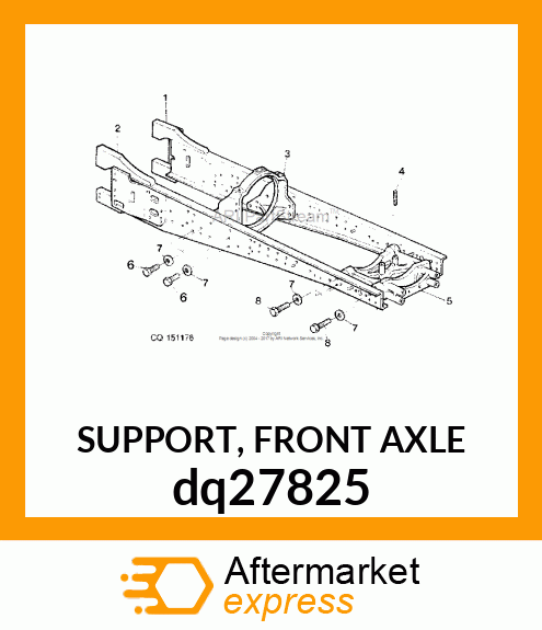 SUPPORT, FRONT AXLE dq27825