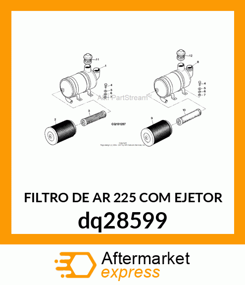 FILTRO DE AR 225 COM EJETOR dq28599