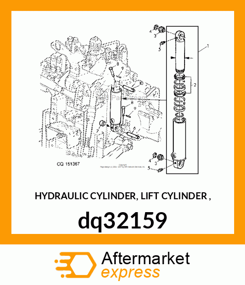 HYDRAULIC CYLINDER, LIFT CYLINDER , dq32159