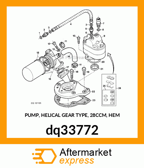 PUMP, HELICAL GEAR TYPE, 28CCM, HEM dq33772