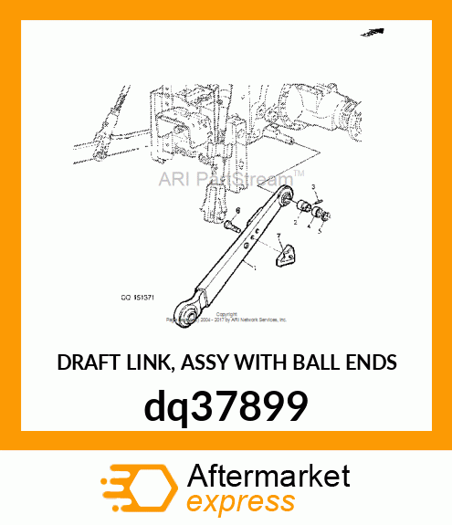 DRAFT LINK, ASSY WITH BALL ENDS dq37899