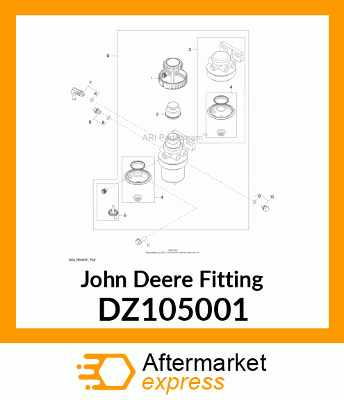 FITTING, 90DEG FITTING FOR FUEL FIL DZ105001