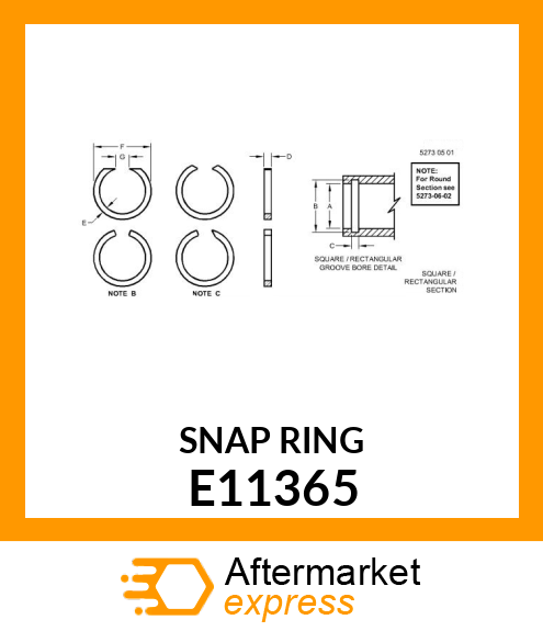 REEL BRG REAR HSG RETAINING RING E11365