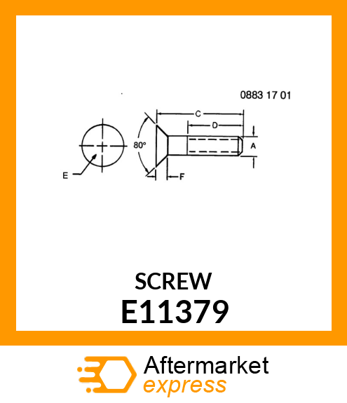 FLAT HEAD HEX SOCKET CAP SCREW E11379