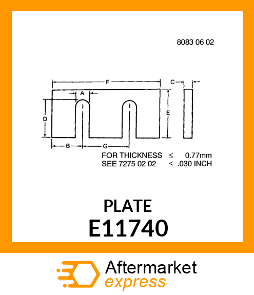 STRAP, PLUNGERHEAD, WEAR PLATE SHI E11740