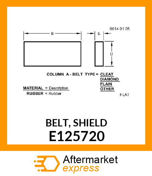 BELT, SHIELD E125720