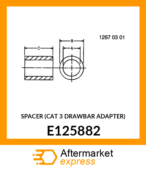 SPACER (CAT 3 DRAWBAR ADAPTER) E125882