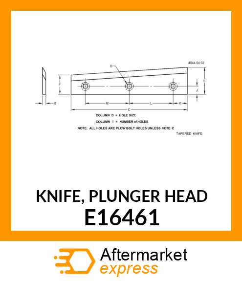 KNIFE, PLUNGER HEAD E16461