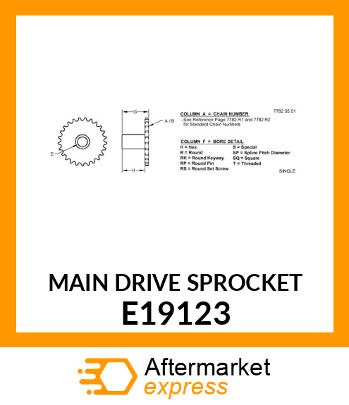 MAIN DRIVE SPROCKET E19123
