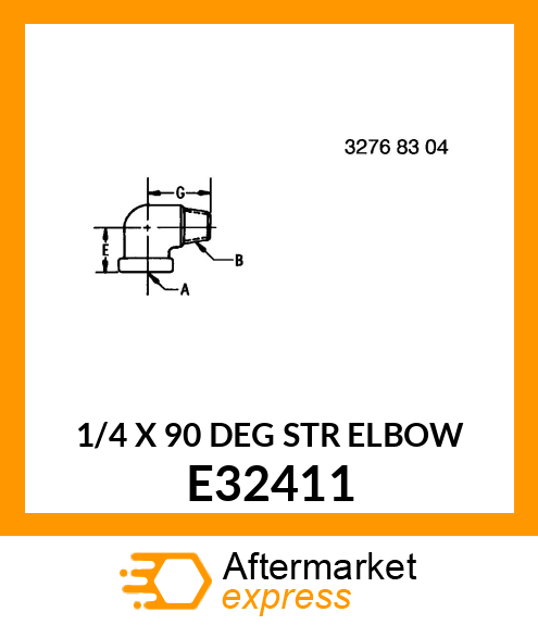 1/4 X 90 DEG STR ELBOW E32411