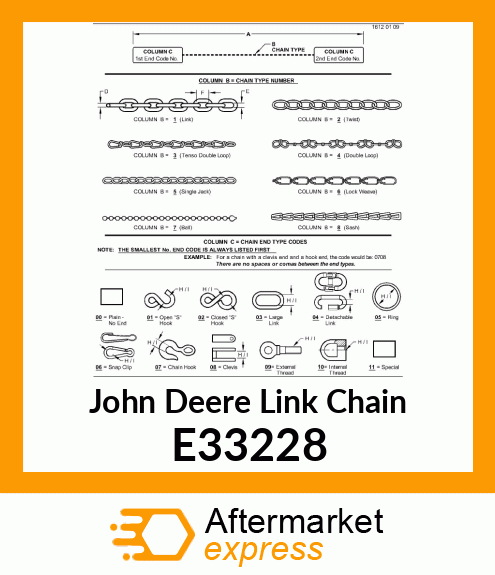 CHAIN,CHUTE EXTENSION E33228