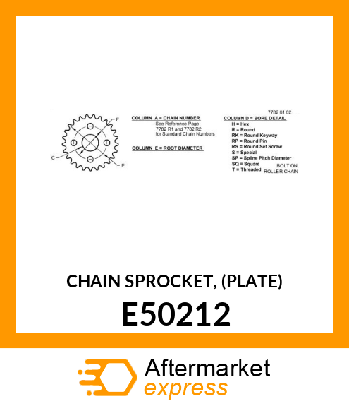 CHAIN SPROCKET, (PLATE) E50212