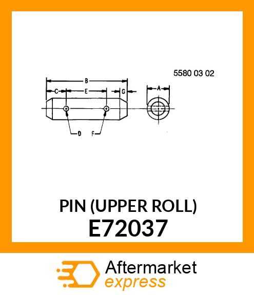 PIN (UPPER ROLL) E72037