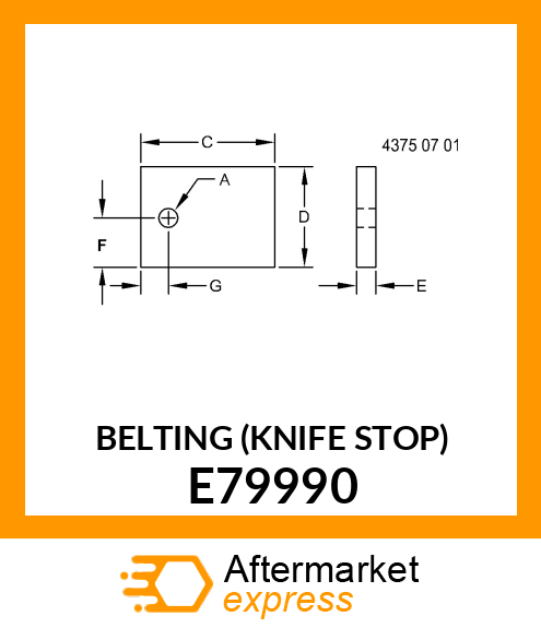 BELTING (KNIFE STOP) E79990