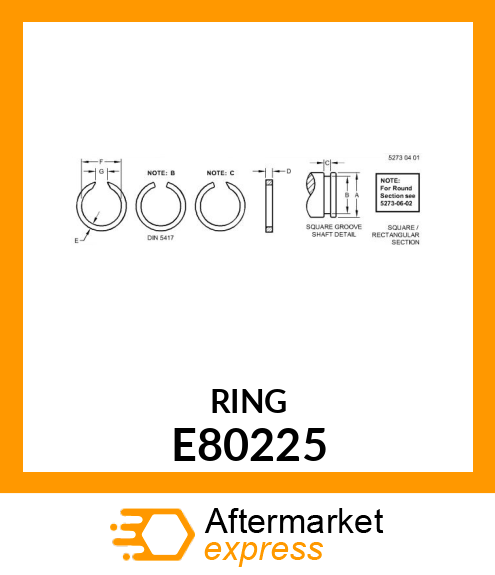 SNAP RING, (SNAP, IDLER) E80225