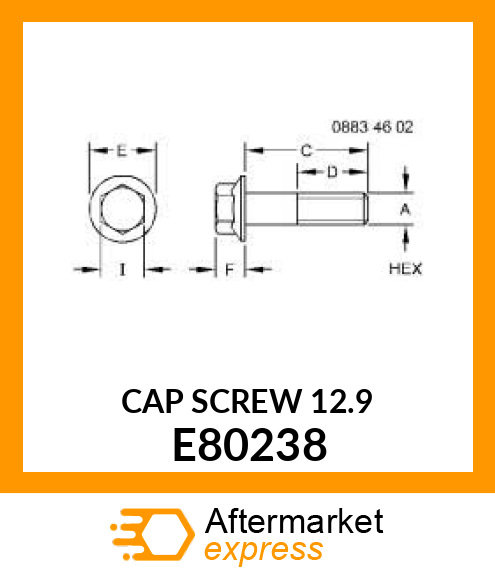 CAP SCREW, 6 PT E80238