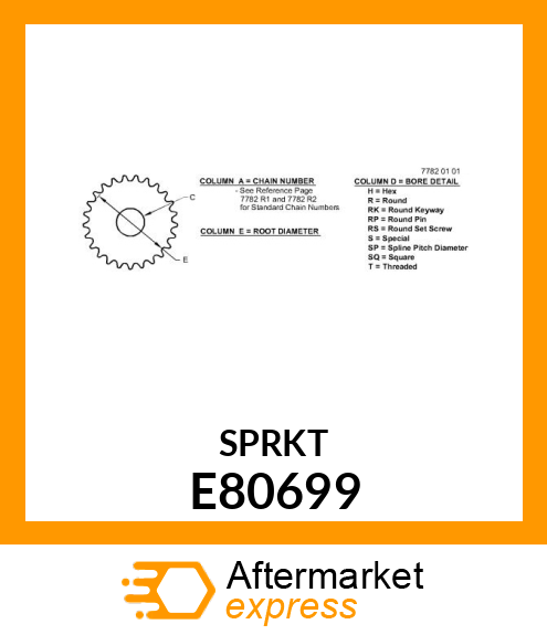 SPRKT, CHAIN (29T RC60 UPPER SBOLT) E80699