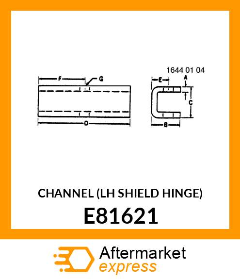 CHANNEL (LH SHIELD HINGE) E81621