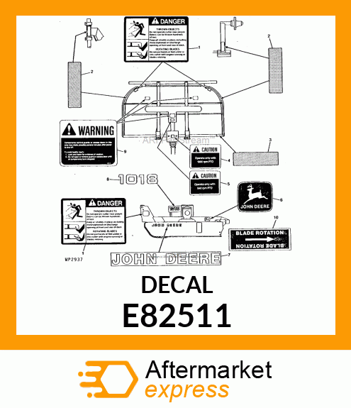 LABEL, (1000 RPM PTO) E82511