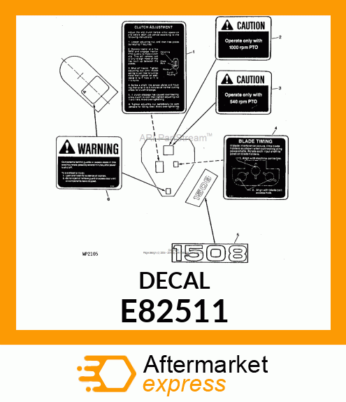 LABEL, (1000 RPM PTO) E82511