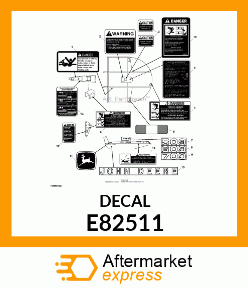 LABEL, (1000 RPM PTO) E82511