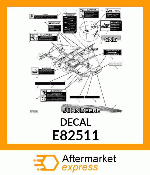 LABEL, (1000 RPM PTO) E82511