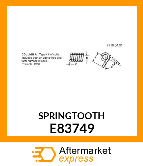 TOOTH, SPRING (REEL) E83749