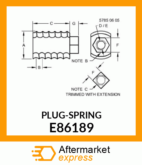 PLUG, (FLOAT SPRING) (PAINTED) E86189