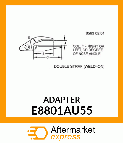 Bucket Tooth Adapter E8801AU55