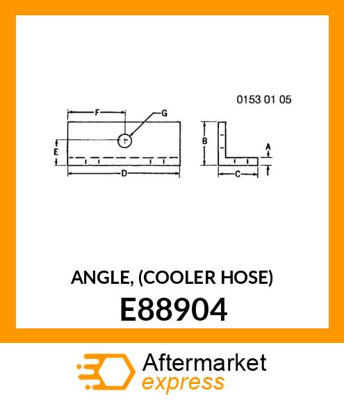 ANGLE, (COOLER HOSE) E88904