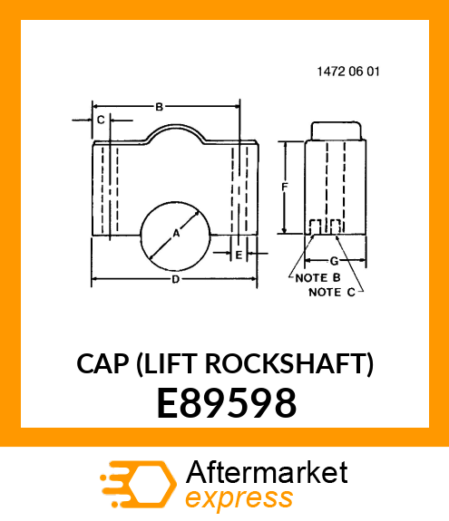 CAP (LIFT ROCKSHAFT) E89598
