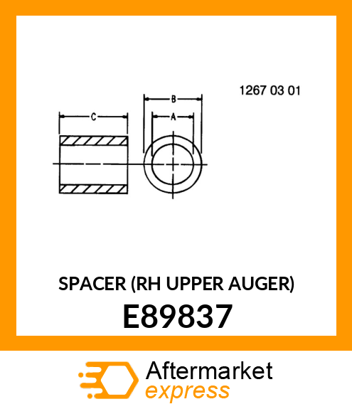 SPACER (RH UPPER AUGER) E89837