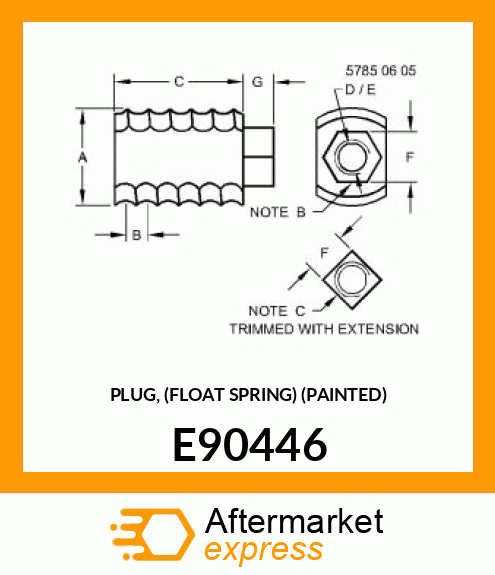 PLUG, (FLOAT SPRING) (PAINTED) E90446